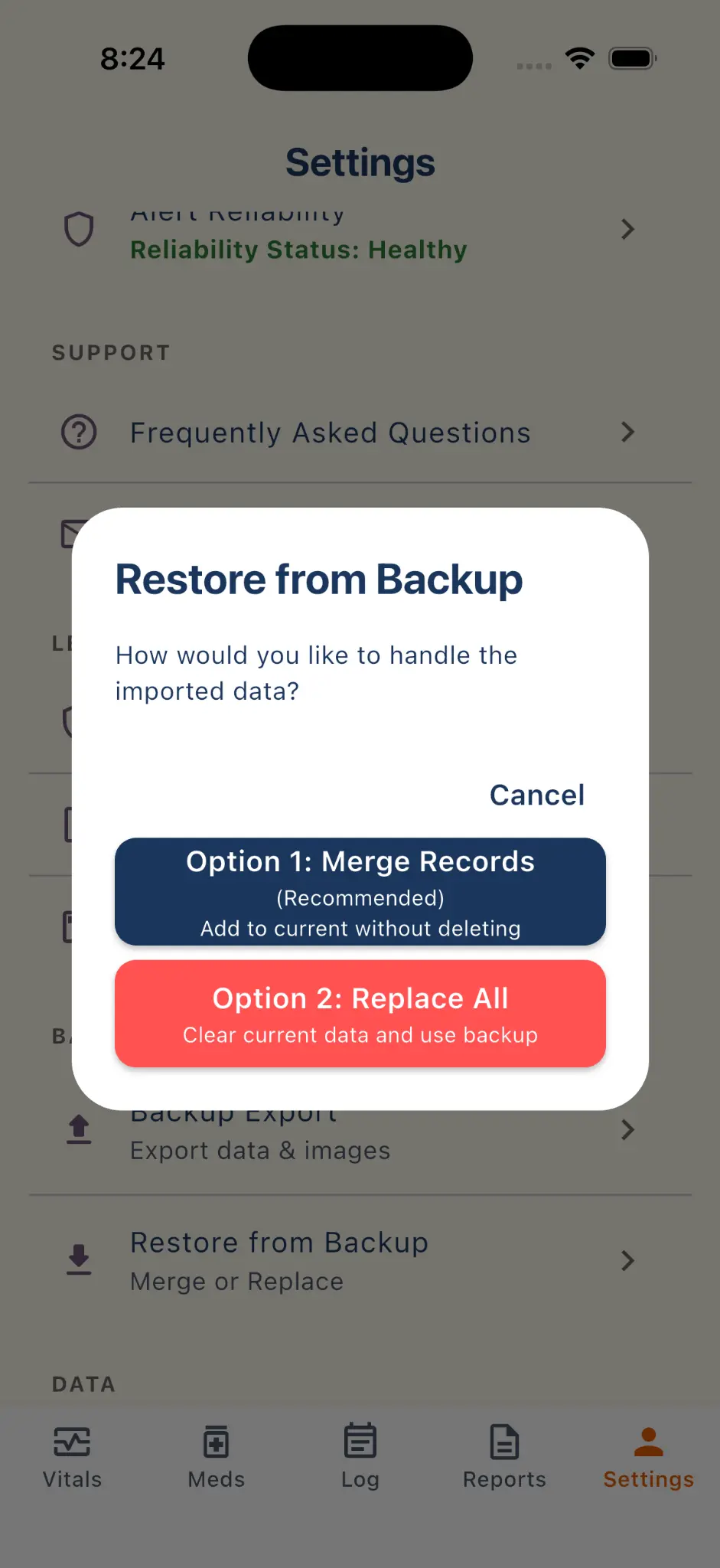 Backup and Restore Feature